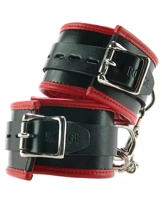 Rouge Leather Padded Wrist Cuffs