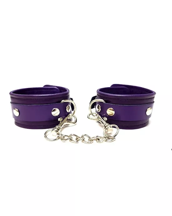 Rouge Plain Leather Wrist Cuffs