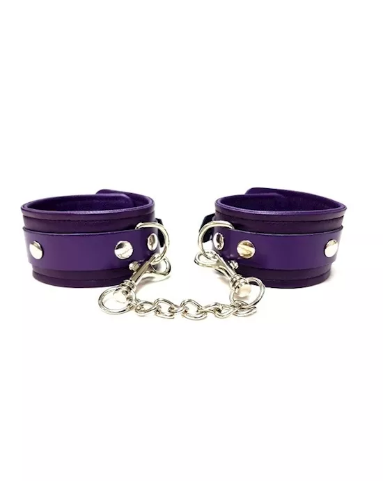Rouge Plain Leather Ankle Cuffs