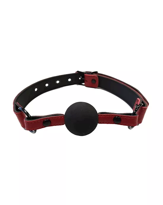 Rouge Plain Leather Ball Gag