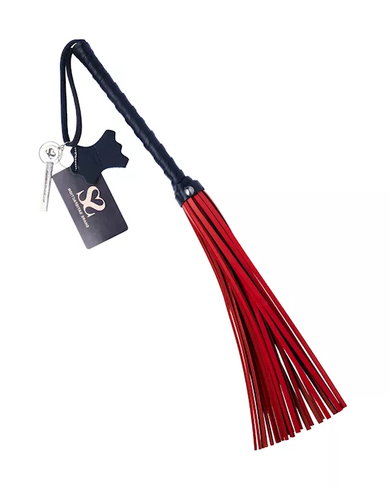 Bound X Saddle Leather Flogger with Lambskin Handle