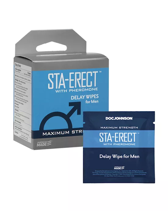 Doc Johnson Sta-erect Delay Ginseng Wipes - 10 Pack