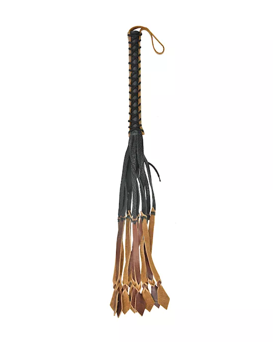Italian Leather Whip with Stylish Twisted Tails