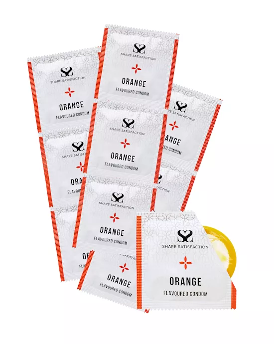 Share Satisfaction Orange Flavoured Condoms - 100 Bulk Pack
