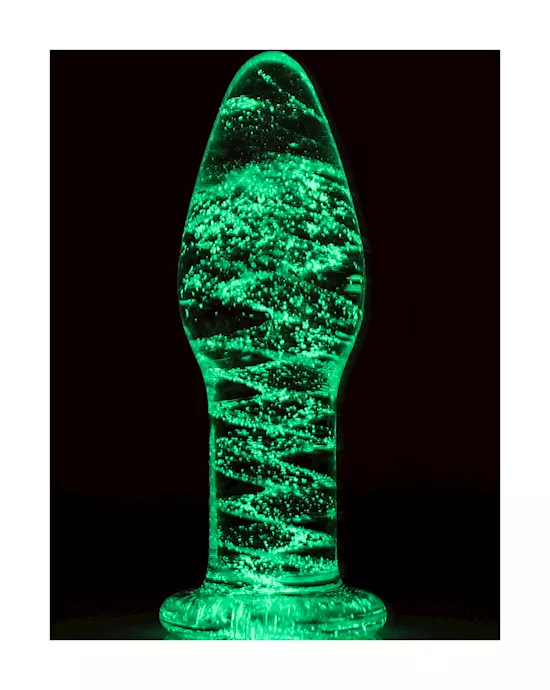 Lucent Glow In The Dark Glass Butt Plug