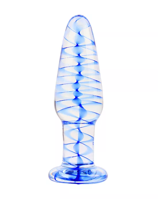 Lucent Tall Swirl Glass Butt Plug