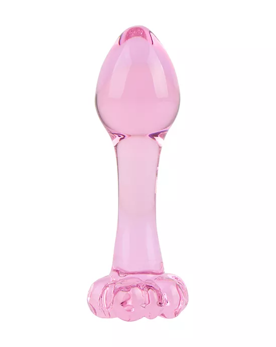 Lucent Flower Base Glass Butt Plug