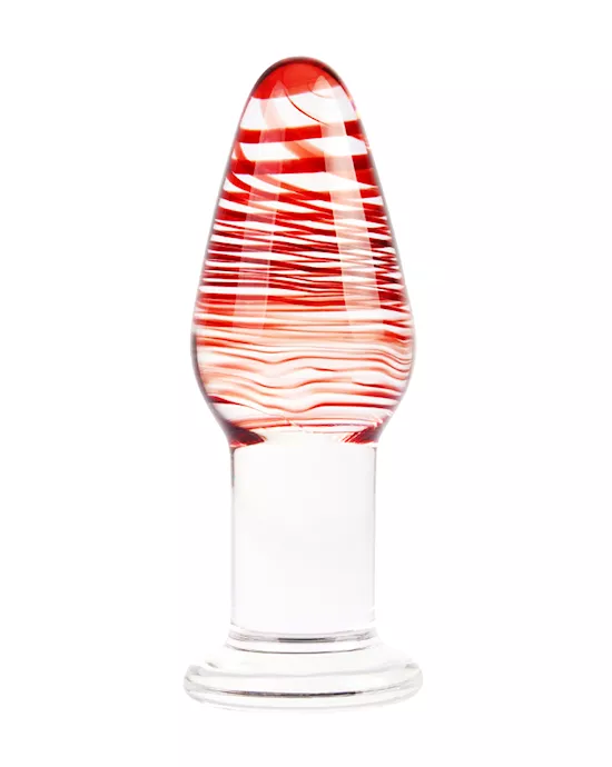 Lucent Stripes Glass Butt Plug