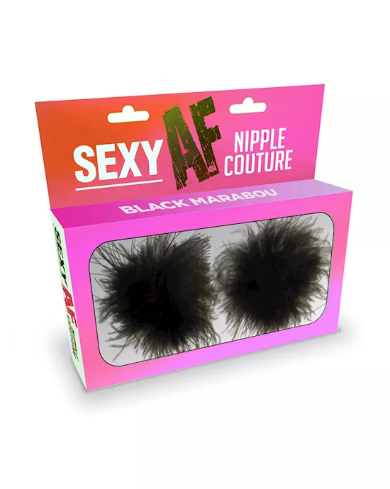 Sexy Af Nipple Pasties Black Marabou