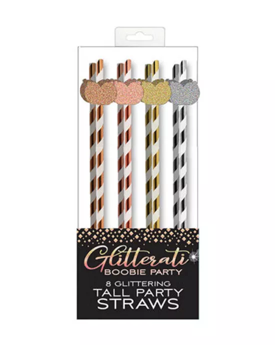 Glitterati Boobie Tall Party Straws