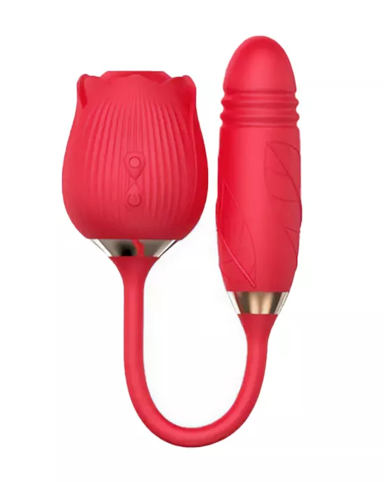 Amore Suction Rose And Thrusting Vibrator