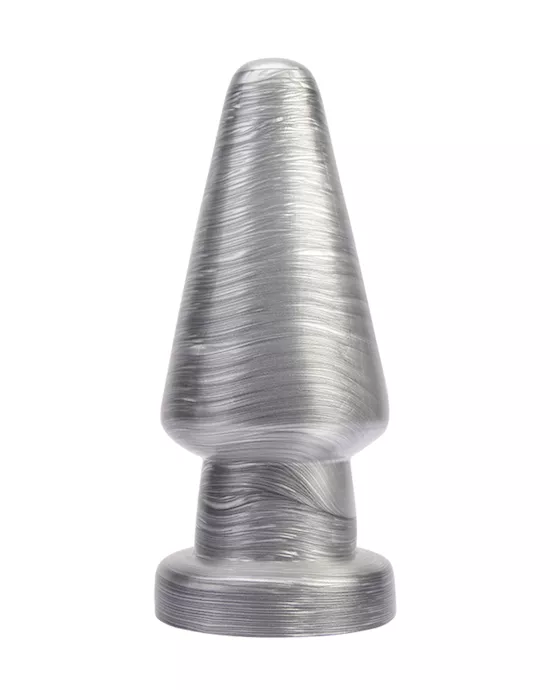 Silver Ripple Butt Plug