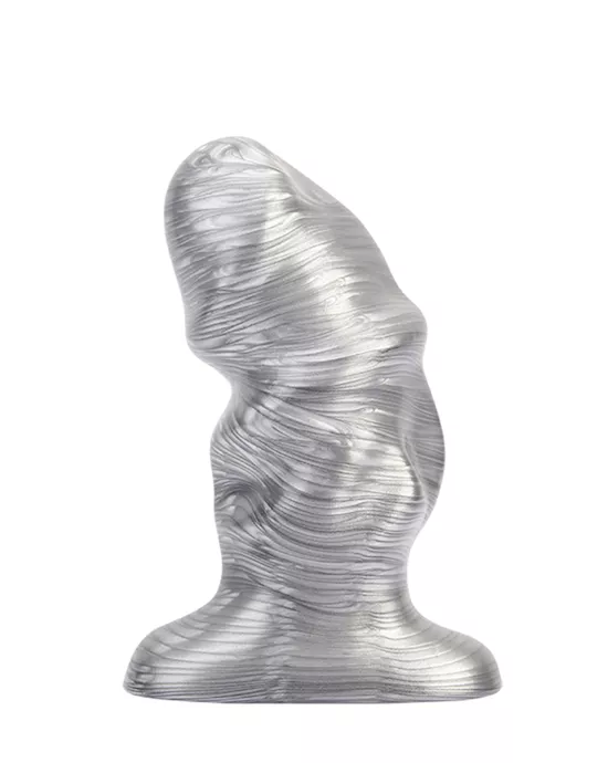 Rippled Metallic Butt Plug