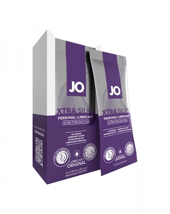 Jo Xtra Silky Silicone Lubricant 10ml 12 Pack