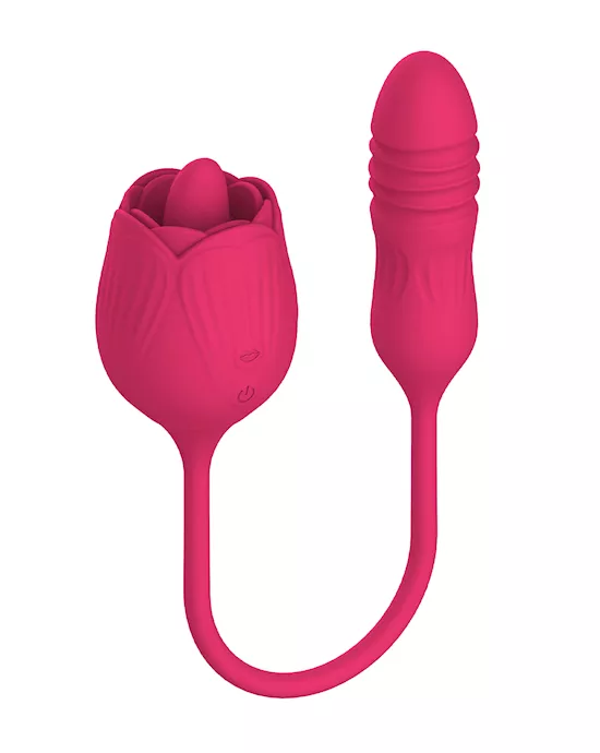 Amore Thrusting Rose Vibrator