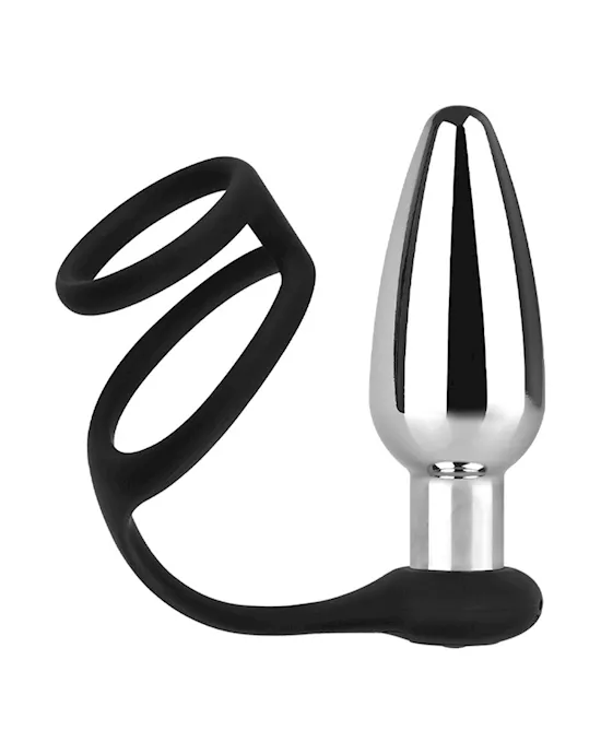 Kinki Vibrating Butt Plug With Cock And Ball Rings