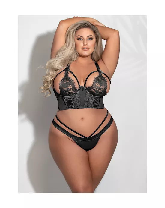 Satin and Lace 2-Piece Bra Set 