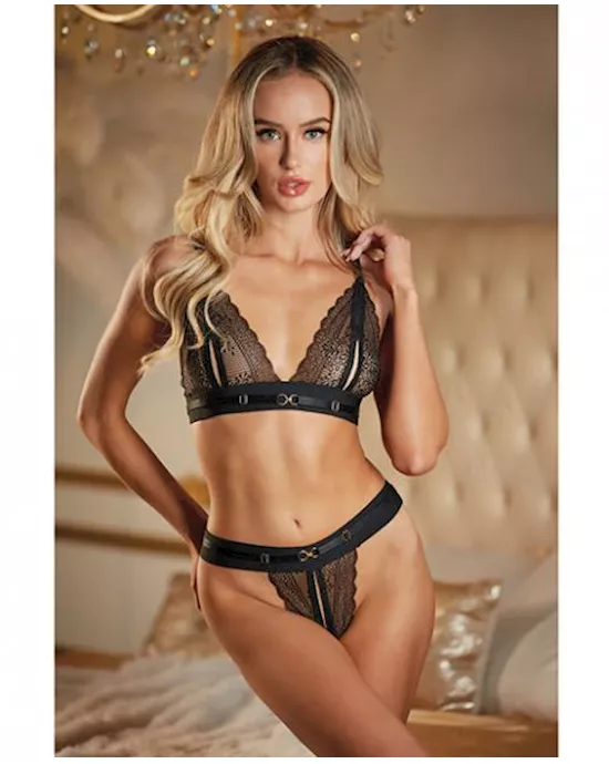 Allure Lace Peek A Boo Bralette & Panty