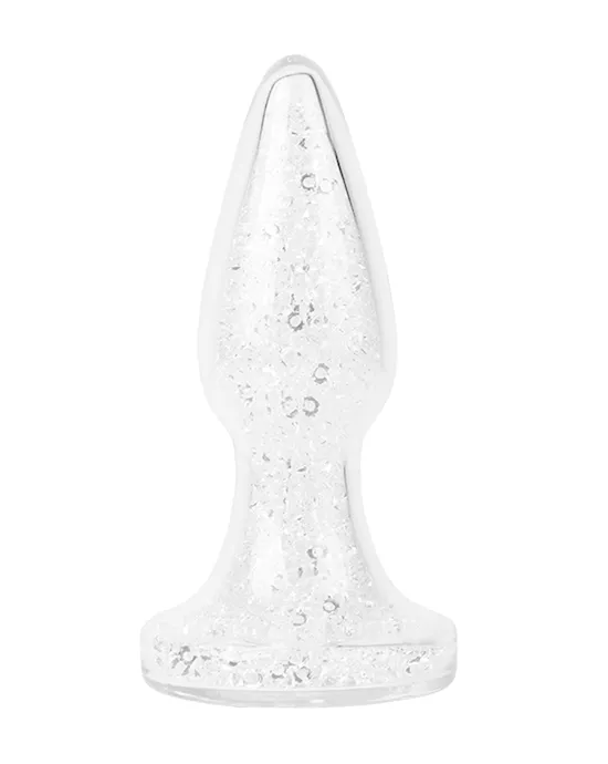 Glitter Gem Glass Butt Plug