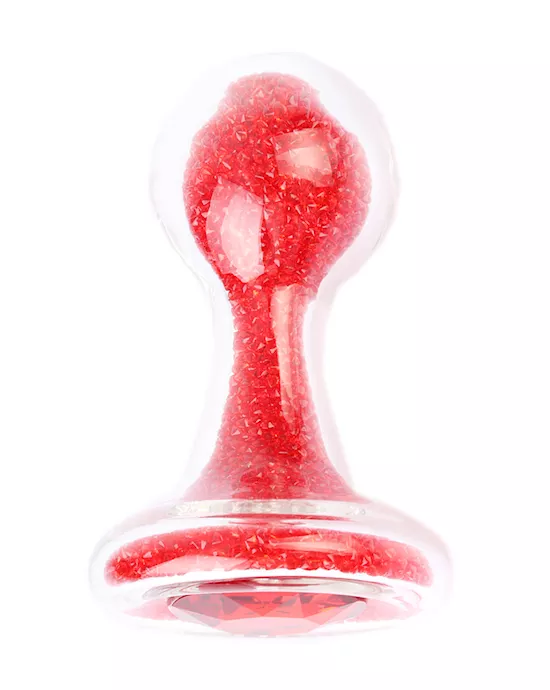 Glitter Gem Sphere Glass Butt Plug