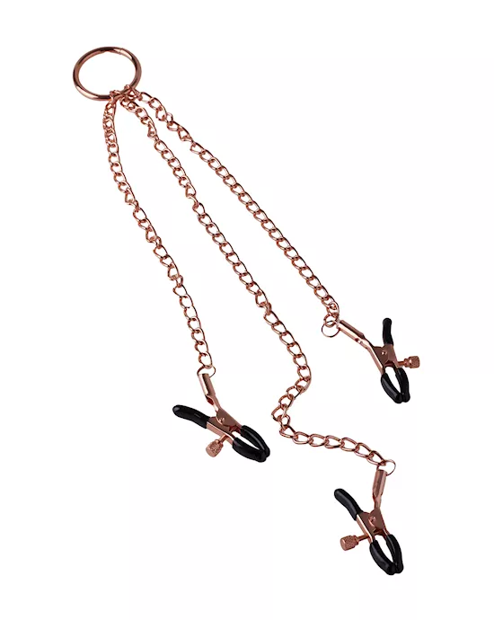 KinKi Nipple and Clit Clamps with Chain