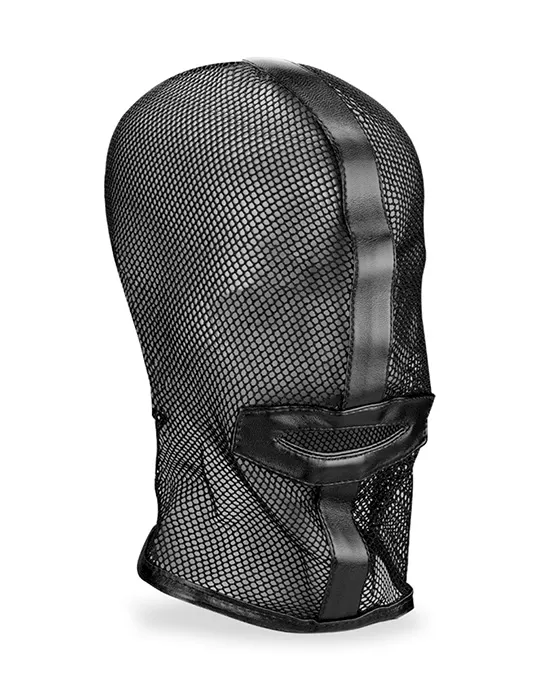 Lace-Up Fishnet Hood