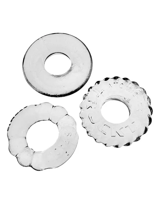BONEMAKER 3-PACK boner cockring kit CLEAR