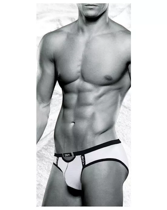Envy Bad Boy Brief - White - S/m Bx