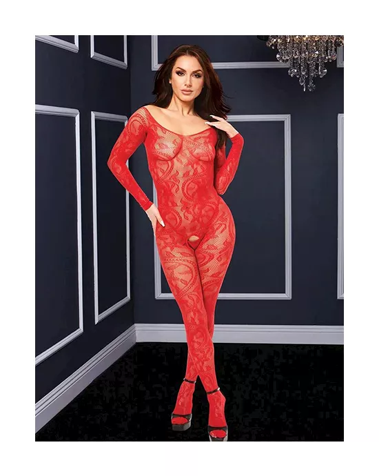 Long Sleeve Crotchless Bodystocking