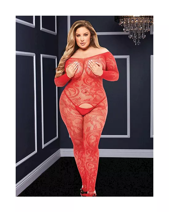 Long Sleeve Crotchless Bodystocking
