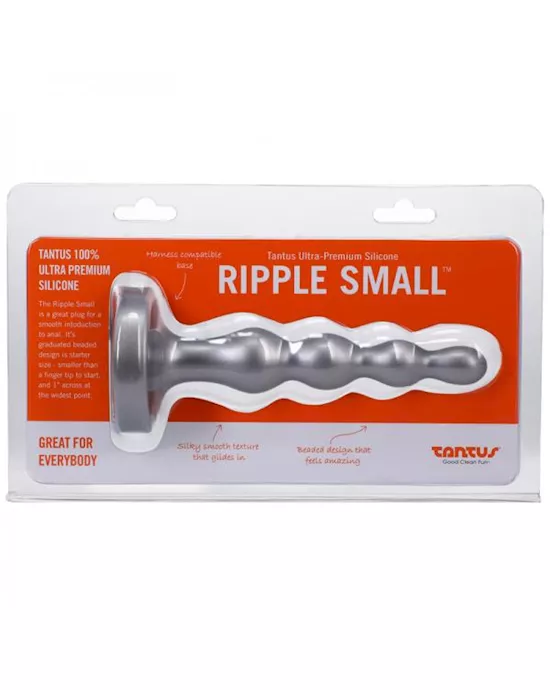 Tantus Ripple Small 8 In. Anal Beads Dildo Firm Silver