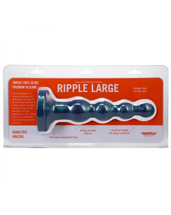 Tantus Ripple Large 8 In. Anal Beads Dildo Medium-firm Malachite
