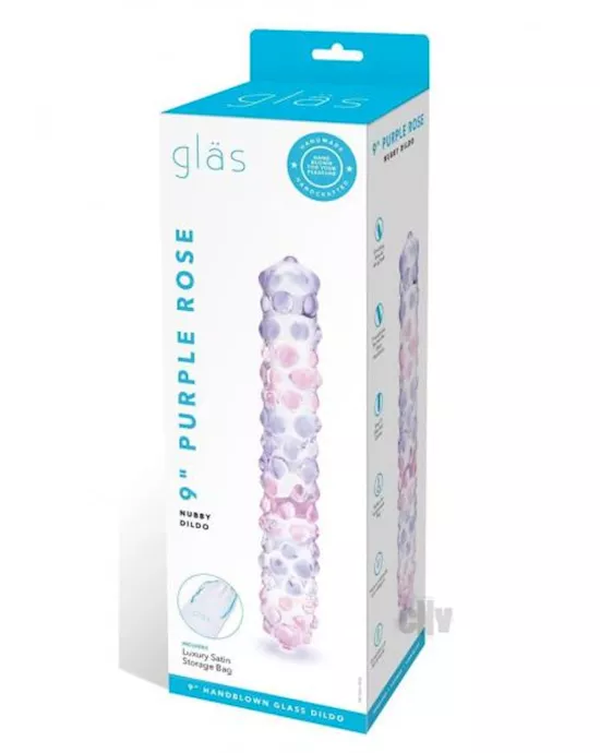 Purple Rose Nubby Dildo 9 Clr/pnk