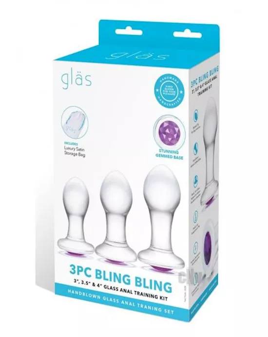 Bling Bling Anal Training Kit 3pc Clear
