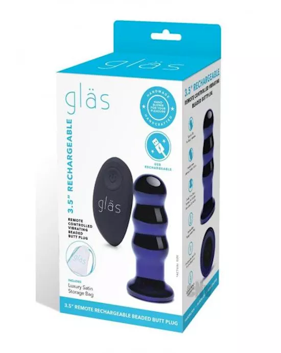 Recharge Remote Vibe Bead Plug 3.5 Blue