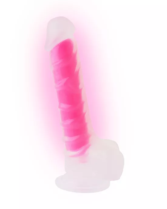 Nood Colours Glow In The Dark Veiny Dildo With Balls