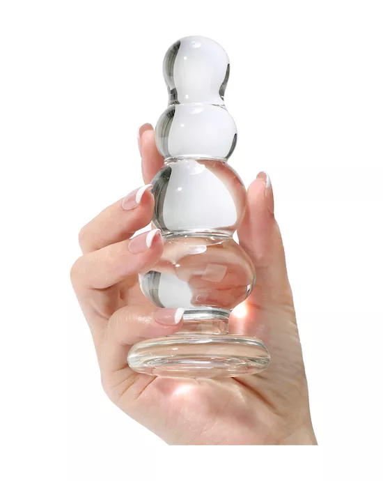 Lucent Beaded Glass Butt Plug