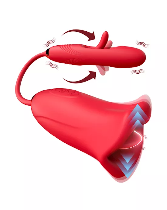 Luscious Lips Licking Vibrator With Flapper Egg