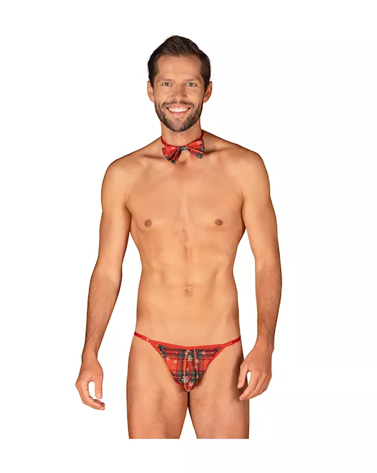 Obsessive Mr Merrilo Thong & Bow Tie