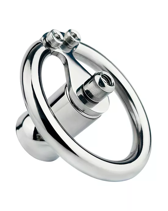 Teardrop Hex Locked Inverted Chastity Cage with Dildo Attachment