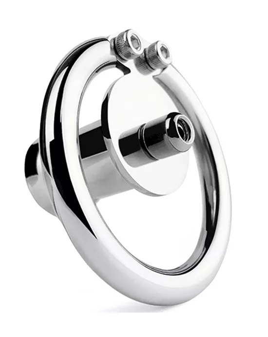 Full Circle Hex Locked Steel Inverted Chastity Cage With Dildo Attachment