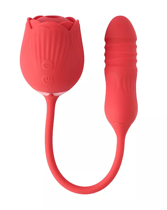 Pleasure Luxury Double-Ended Suction Rose Vibrator