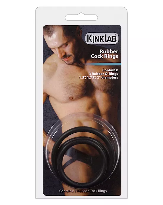 KinkLab Rubber Cock Ring - Pack of 3