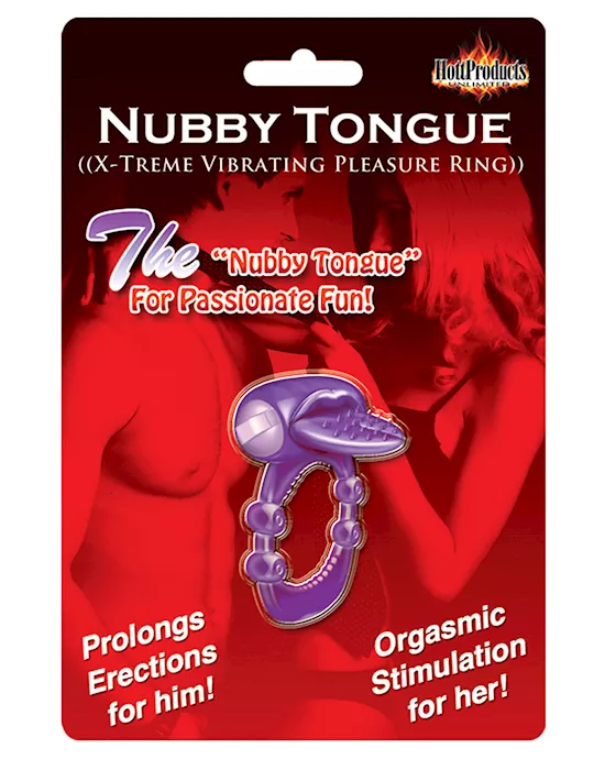 Nubby Tongue X-treme Vibrating Pleasure Ring - Purple