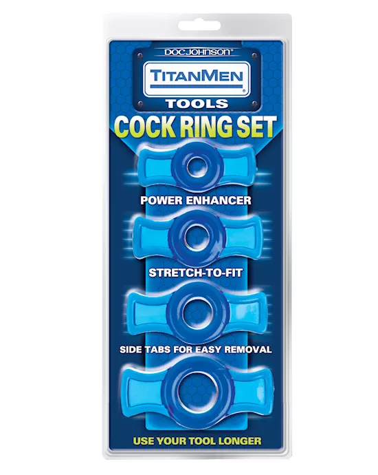 Titanmen Tools Cock Ring Set - Blue