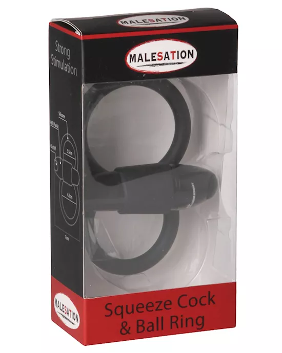 MALESATION Squeeze Cock & Ball Ring - Black