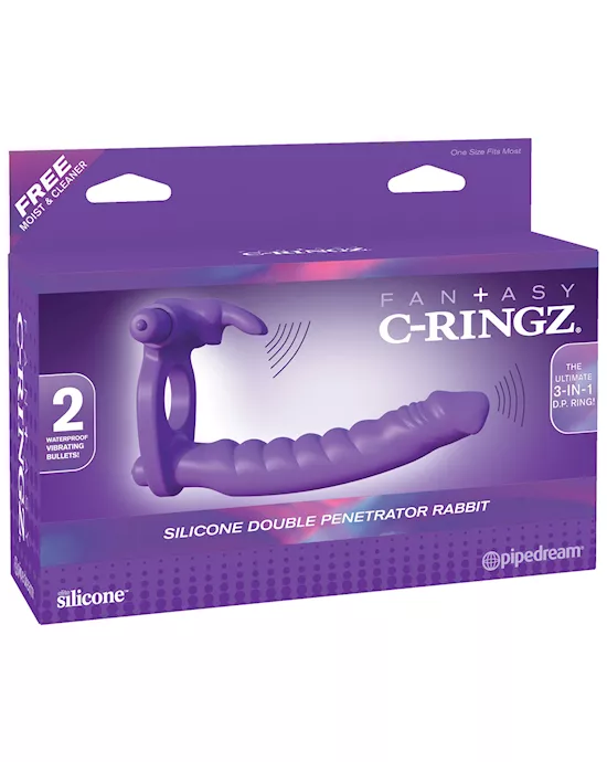 Fantasy C-Ringz Silicone Double Pene Rabbit - Purple