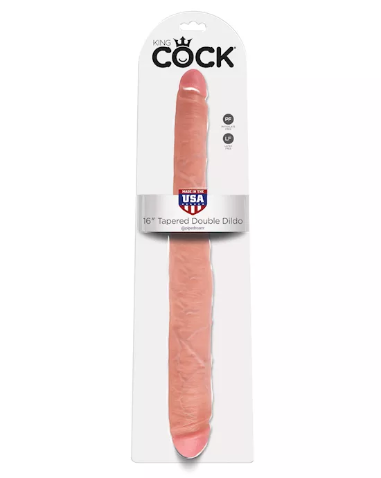 King Cock 16" Tapered Double Dildo - Flesh