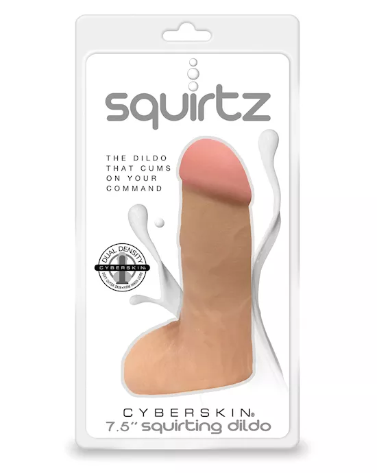 Squirtz Cyberskin 7.5" Squirting Dildo - Flesh