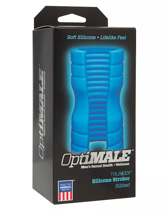 OptiMale Truskyn Silicone Stroker Ribbed - Blue